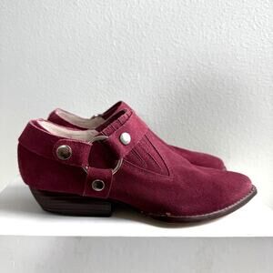 Bird of Flight Ankle Suede Harness Bootie Cranberry Red Size 6